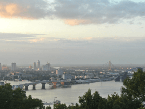A photo of the skyline of Kyiv, Ukraine